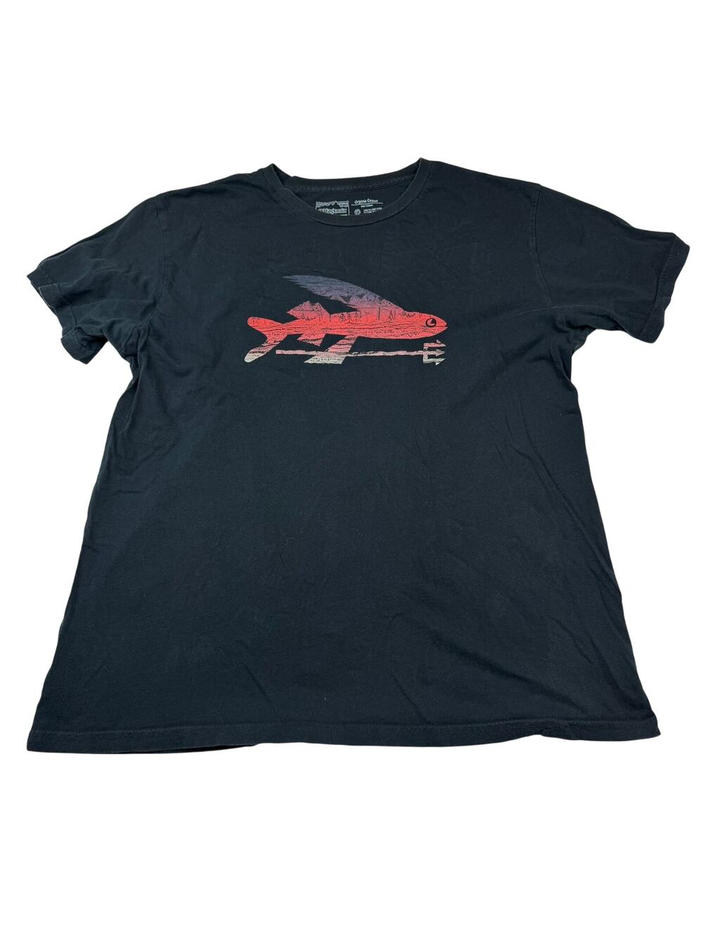 Patagonia Flying Fish Graphic Tee Black XL Slim Fit